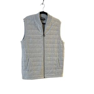 NWOT Barbour Copeland 100% Cotton Knit Gray Channel Stitched w/ Pockets Vest